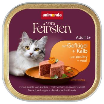 64x100g animonda vom Feinsten Adult szárnyas & borjú nedves macskatáp kép