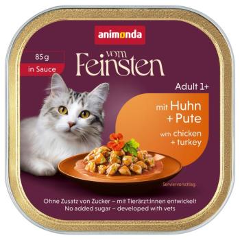 64x85g animonda vom Feinsten Adult csirke & pulyka szószban nedves macskatáp kép