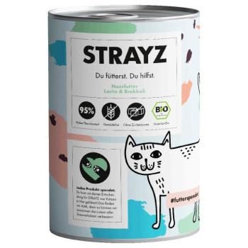 6x400g STRAYZ BIO Bio lazac & bio brokkoli nedves macskatáp kép