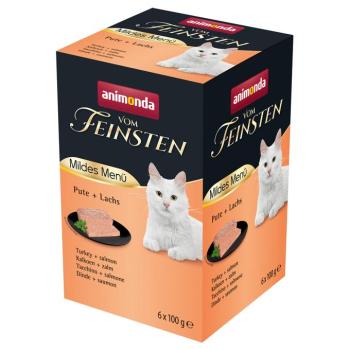 6x100g animonda vom Feinsten Mildes Menü Adult Pulyka & lazac nedves macskatáp kép