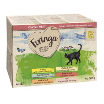 6x100g Feringa tálcás nedves macskatáp-- Vegyes csomag II (6 fajtával) kép