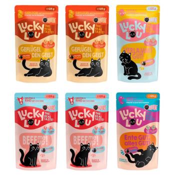 6x125g Lucky Lou Adult nedves macskatáp vegyes próbacsomag Tasty mix kép