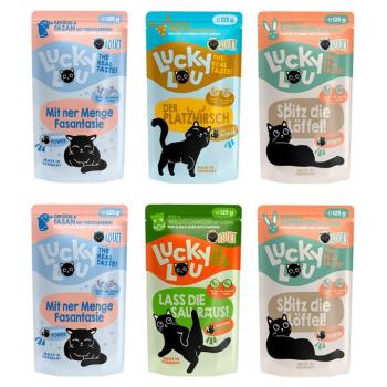 6x125g Lucky Lou Adult nedves macskatáp vegyes próbacsomag Vad mix kép