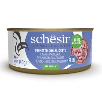 6x140g Schesir Complete Nutrition Filet tonhal & fehér hal aszpikban nedves macskatáp kép
