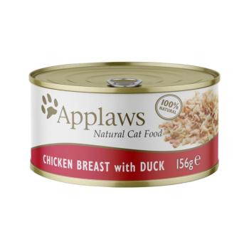 6x156g Applaws csirkemell & kacsa húslében nedves macskatáp kép