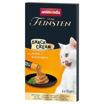 6x15g animonda vom Feinsten Adult Snack Cream csirke + macskafű macskasnack kép