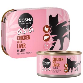 6x170g Cosma Asia aszpikban nedves macskatáp - Csirke & csirkemáj kép