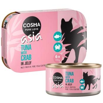 6x170g Cosma Asia aszpikban nedves macskatáp - Tonhal & rákhús kép