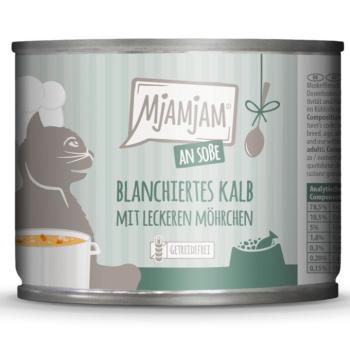 6x185g MjAMjAM szószban nedves macskatáp - Blansírozott borjú finom sárgarépával kép