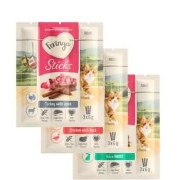 6x18g Feringa Sticks gazdaságos csomag macskasnack - 3-as vegyes csomag (csirke, pulyka, nyúl) kép