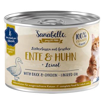 6x195g Sanabelle All Meat kacsa & csirke nedves macskatáp kép