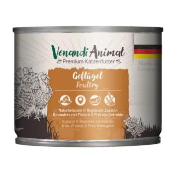 6x200 g Baromfi mix csomag Venandi Animal nedves macskaeledel