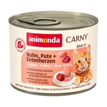 6x200g animonda Carny Adult csirke,pulyka & kacsaszív nedves macskatáp kép