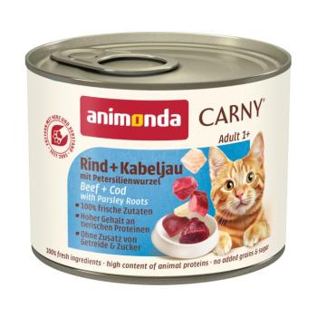 6x200g animonda Carny Adult marha, tőkehal & petrezselyemgyökér nedves macskatáp kép
