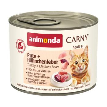 6x200g animonda Carny Adult pulyka & csirkemáj nedves macskatáp kép