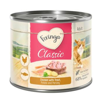 6x200g Feringa Classic Meat Csirke, pisztráng, burgonya & petrezselyem nedves macskatáp kép