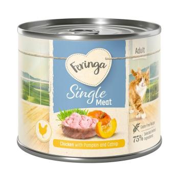 6x200g Feringa Single Meat Menü Csirke, tök & macskamenta nedves macskatáp kép