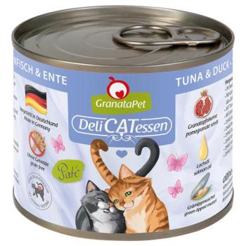 6x200g GranataPet DeliCatessen Tonhal & kacsa nedves macskatáp kép