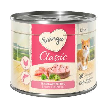 6x200g Kitten Feringa nedves kölyökmacskatáp - lazac & csirke kép