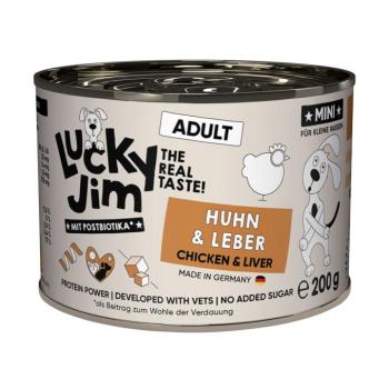 6x200g Lucky Jim MINI Adult csirke & máj nedves kutyatáp kép