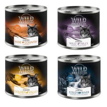 6x200g Wild Freedom Adult Sterilised Vegyes csomag gabonamentes nedves macskatáp