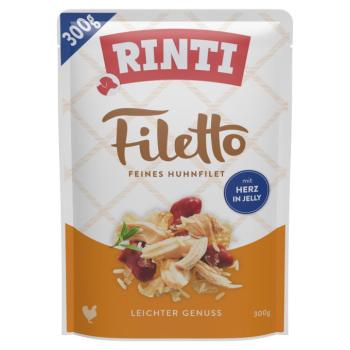 6x300g RINTI Filetto Könnyű élvezet nedves kutyatáp - Csirke & szív