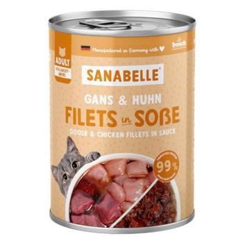 6x380 g Sanabelle hús szószban liba & csirke nedves macskatáp