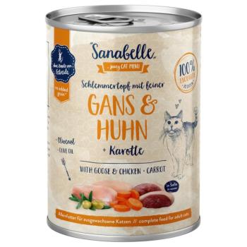 6x380g Sanabelle hús szószban Liba & csirke nedves macskatáp kép