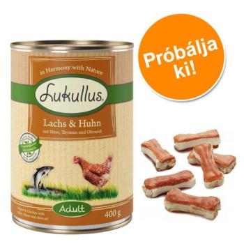 6x400 g Lukullus pulykaszív & liba+12x5cm rágócsont kép