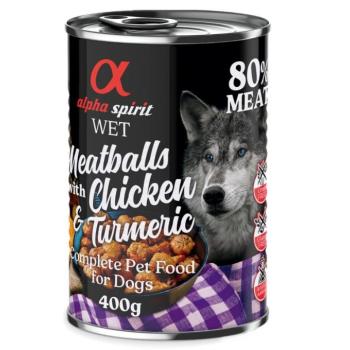6x400g Alpha Spirit Dog Meatballs Csirke & kurkuma nedves kutyatáp kép
