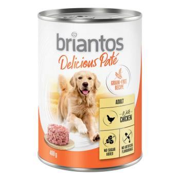 6x400g Briantos Delicious Paté Csirke nedves kutyatáp kép