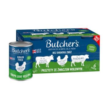 6x400g Butcher's Original's gabonamentes nedves kutyatáp mix 3 pástétom változattal