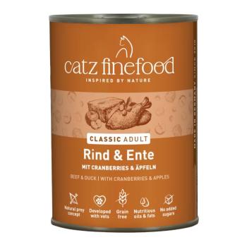 6x400g catz finefood Marha & kacsa konzerv nedves macskatáp kép