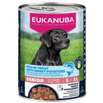 6x400g Eukanuba Senior pisztráng & édesburgonya nedves kutyatáp kép