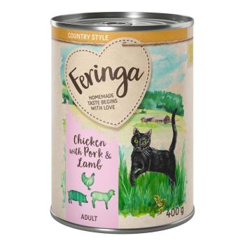 6x400g Feringa Country Style Menü Csirke, bárány, sertés nedves macskatáp kép