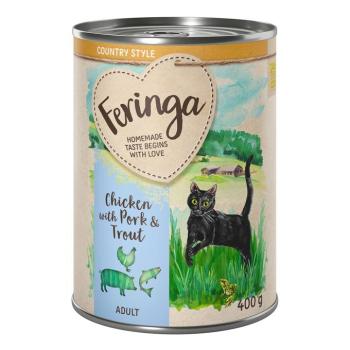 6x400g Feringa Country Style Menü Csirke, pisztráng, sertés nedves macskatáp kép