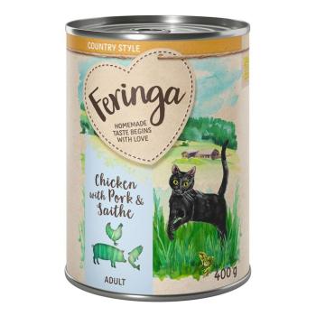 6x400g Feringa Country Style Menü Csirke, tőkehal, sertés nedves macskatáp kép