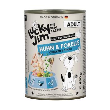 6x400g Lucky Jim Adult Csirke & pisztráng nedves kutyatáp kép
