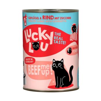 6x400g Lucky Lou Adult Szárnyas & marha nedves macskatáp kép