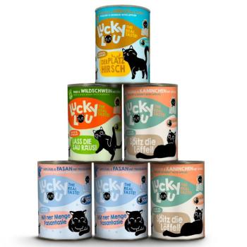 6x400g Lucky Lou Adult Vad mix (4 változattal) próbacsomag nedves macskatáp kép