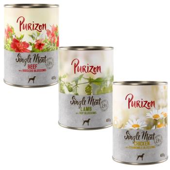 6x400g Purizon Single Meat nedves macskatáp - Mix: csirke, marha, bárány kép