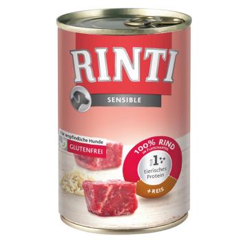 6x400g RINTI Sensible Marha & rizs nedves kutyaeledel kép