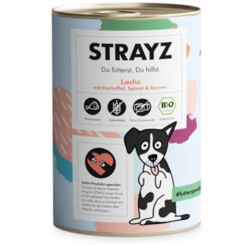 6x400g STRAYZ BIO bio lazac & bio burgonya nedves kutyatáp kép