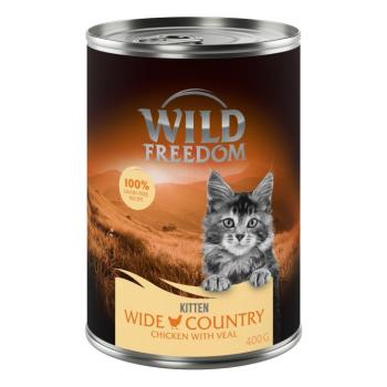 6x400g Wild Freedom Kitten Wide Country - borjú & csirke nedves macskatáp kép