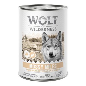6x400g Wolf of Wilderness Adult "Expedition" - Sok friss szárnyassal nedves kutyatáp - Mossy Miles - Szárnyas nyúllal kép