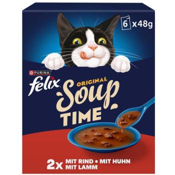 6x48g Felix Soup Time Original házias válogatás étrend-kiegészítő eledel macskáknak kép