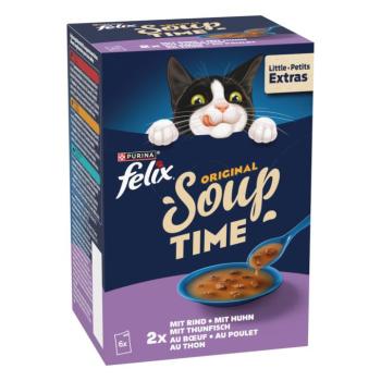 6x48g Felix Soup Time Original vegyes válogatás étrend-kiegészítő eledel macskáknak kép