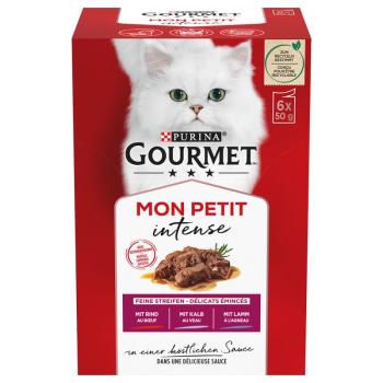 6x50g Gourmet Mon Petit hús (marha, borjú, bárány) nedves macskatáp kép