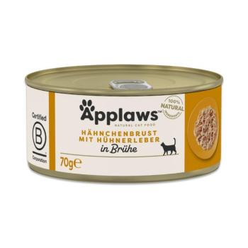 6x70g Applaws csirkemell & csirkemáj húslében nedves macskaeledel kép