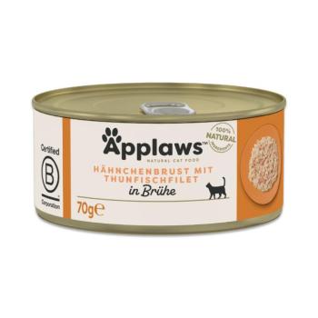 6x70g Applaws csirkemell & tonhal húslében nedves macskaeledel kép